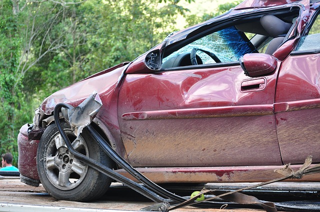 A crashed car